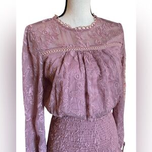 Aqua Pink Floral Print Tired Mini Dress